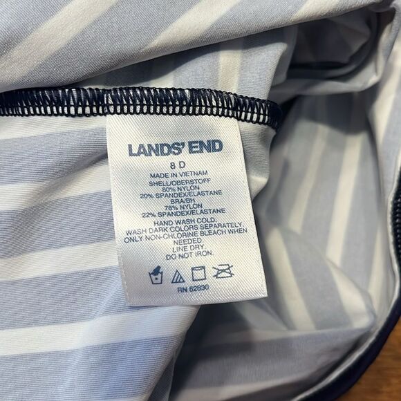 Lands' End Asymmetrical Blue and White Swim Tank - Picture 3 of 6